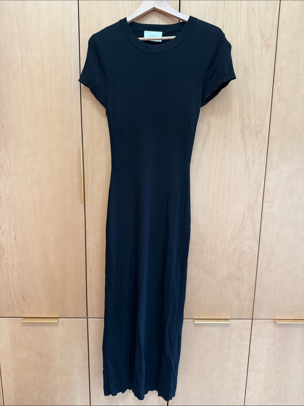 Classic Black Short-Sleeve Maxi Dress by Legoe Heritage